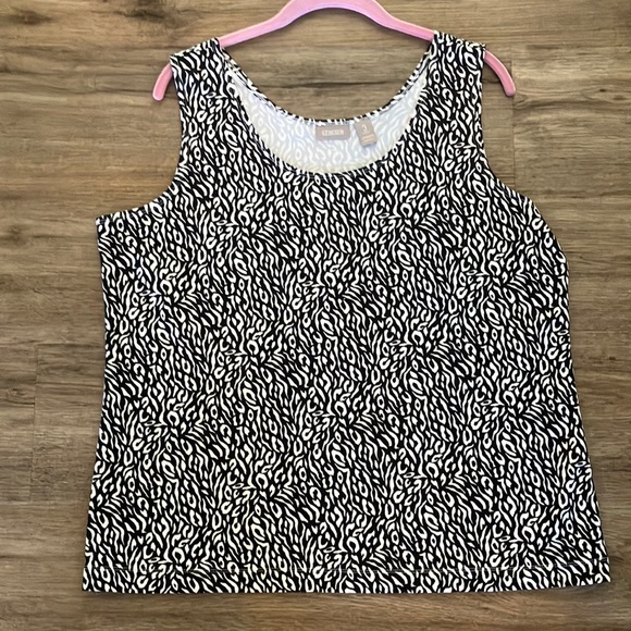 Chico's Tops Chicos Everyday Microfiber Stretch Tank Black White